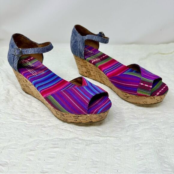 Toms Multi-color Wedges- Size 8.5 - Picture 1 of 14